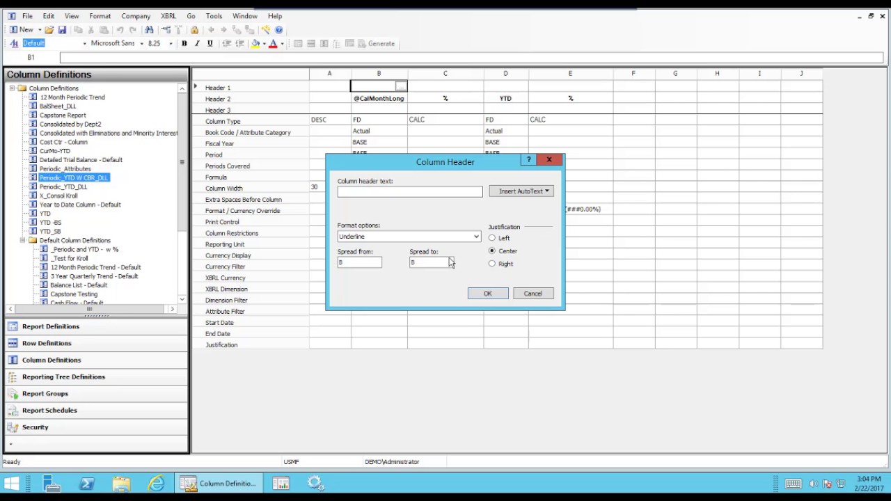 Management Reporter Intro to Columns - Part 1