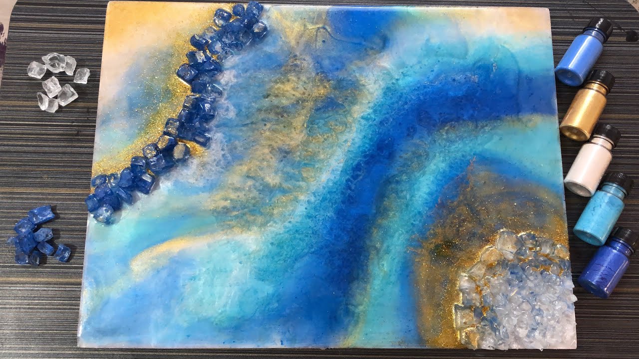 DIY RESIN GEODE ART | Step by Step tutorial for beginners | Geode Art with crystals | Epoxy Art