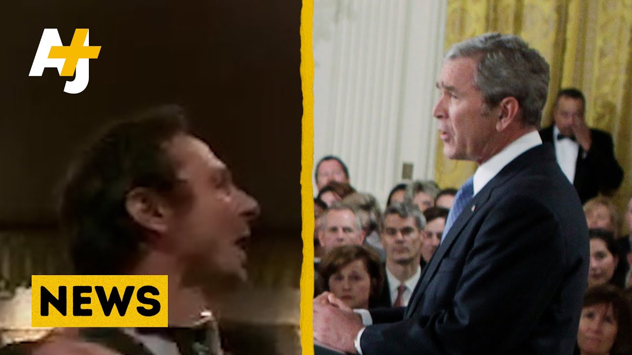 Iraq Veteran Confronts Ex-President George W. Bush On War Deaths #Shorts