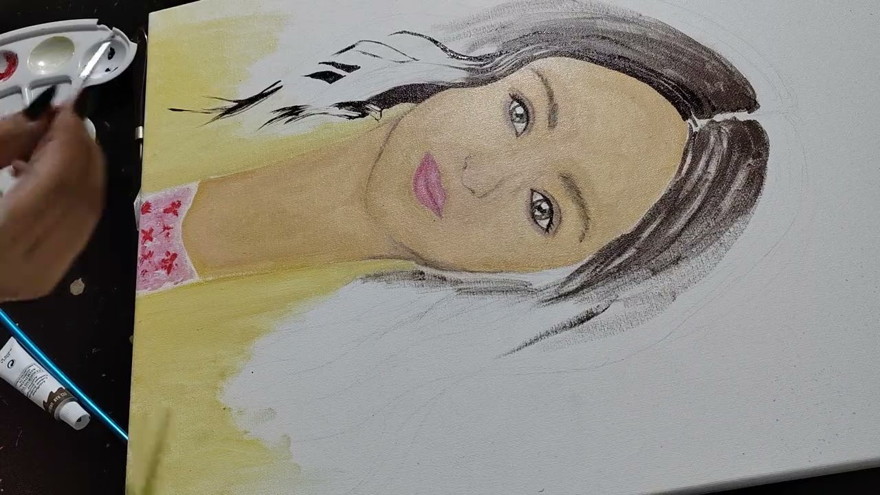 Pintando un cuadro en honor a mi amiga, mi hermana 🥺 que en paz descanse, te adoro hasta el cielo 