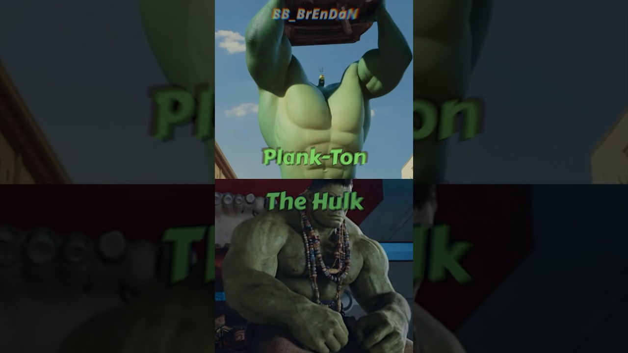 Plank-Ton VS The Hulk #1v1 #spongebob #marvel #shorts