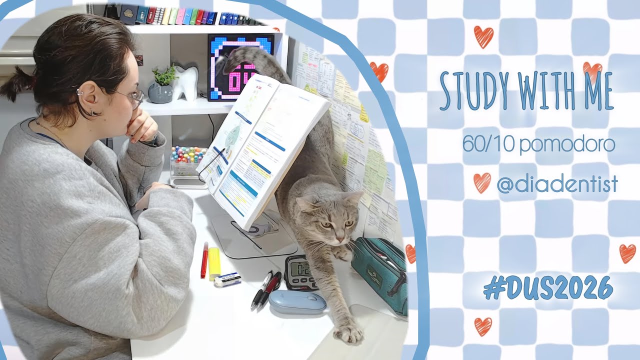 🔴 LIVE | 7-Hour Study with me 📚 | Benimle #dus çalış 🦷 | Fire sounds 🔥 | pomodoro timer 60/10