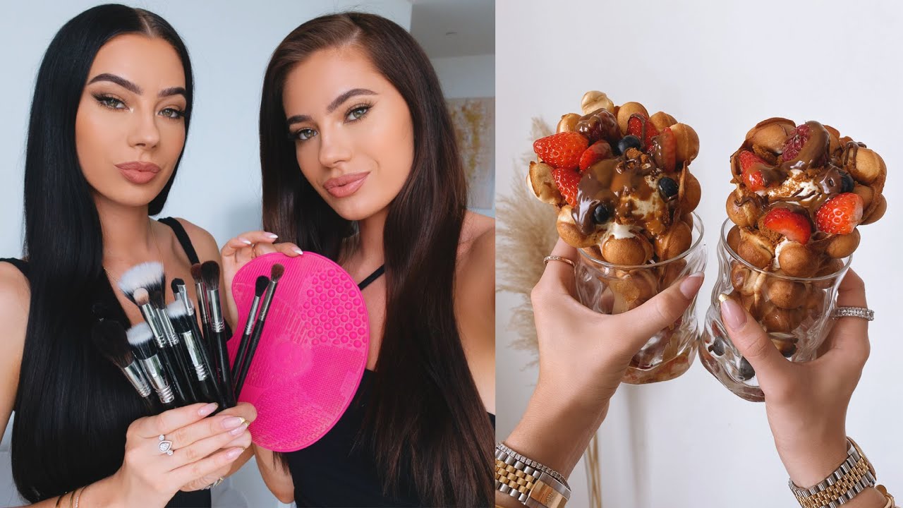 VLOG - MAKING BUBBLE WAFFLES | HOW WE WASH OUR MAKEUP BRUSHES!!
