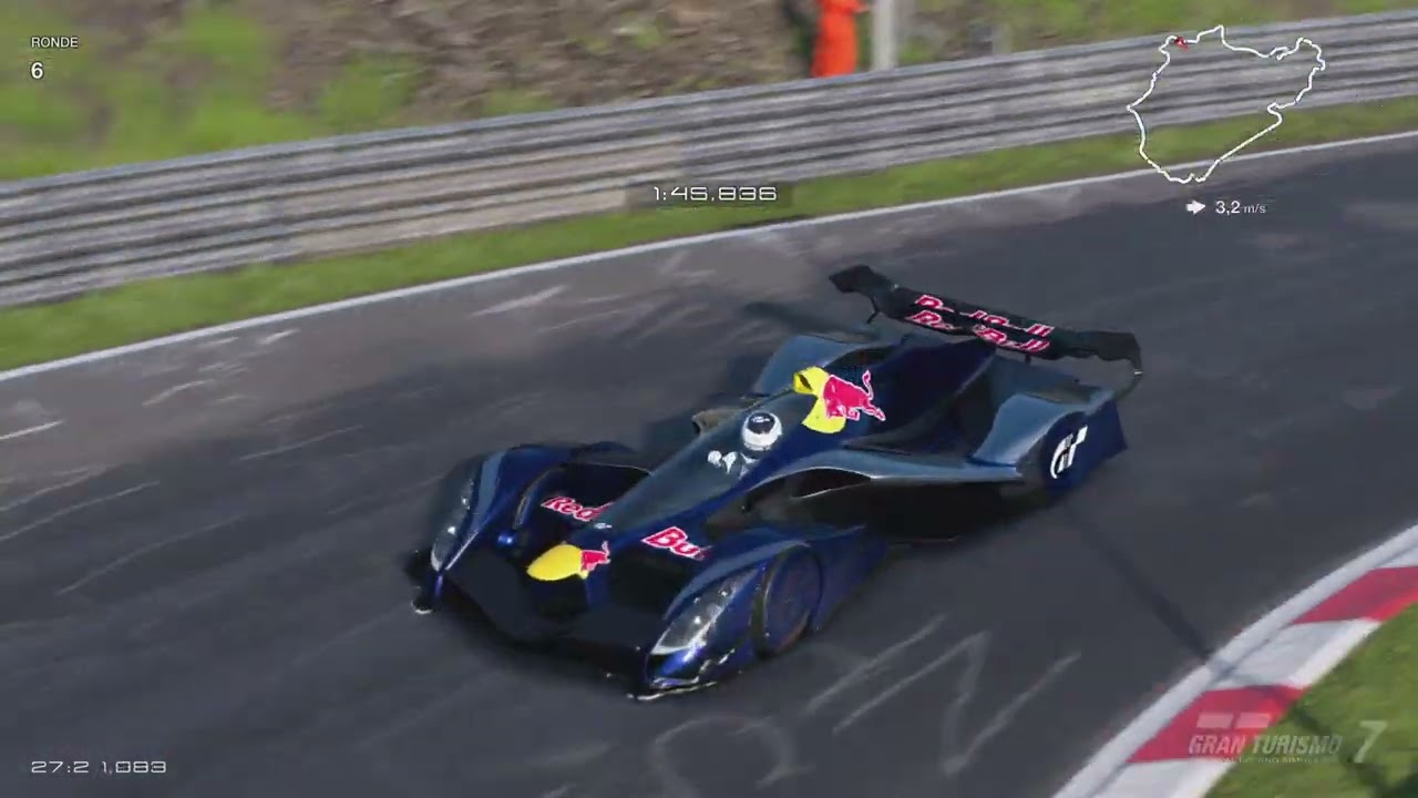 GT7  Nordschleife Redbull X2014 Standard. Personal new lap record 4.55.321