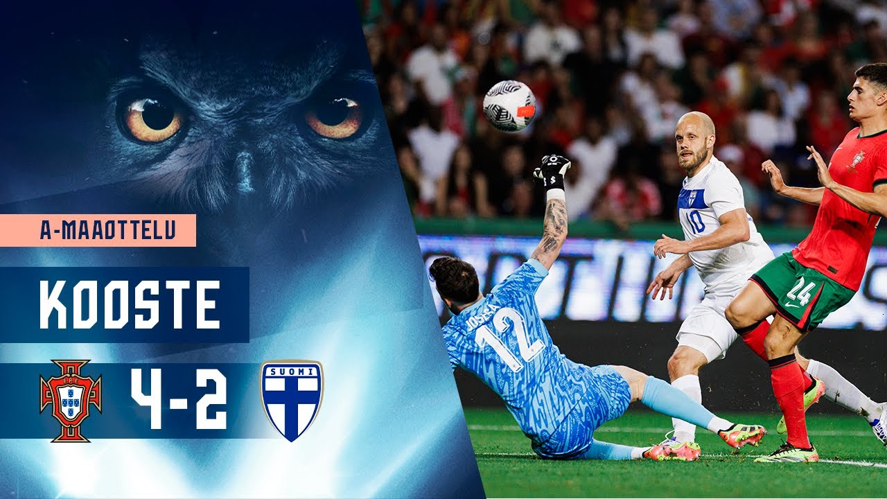 Huuhkajat Highlights (11 min.) | Portugali&ndash;Suomi 4&ndash;2 | A-maaottelu | 4.6.2024