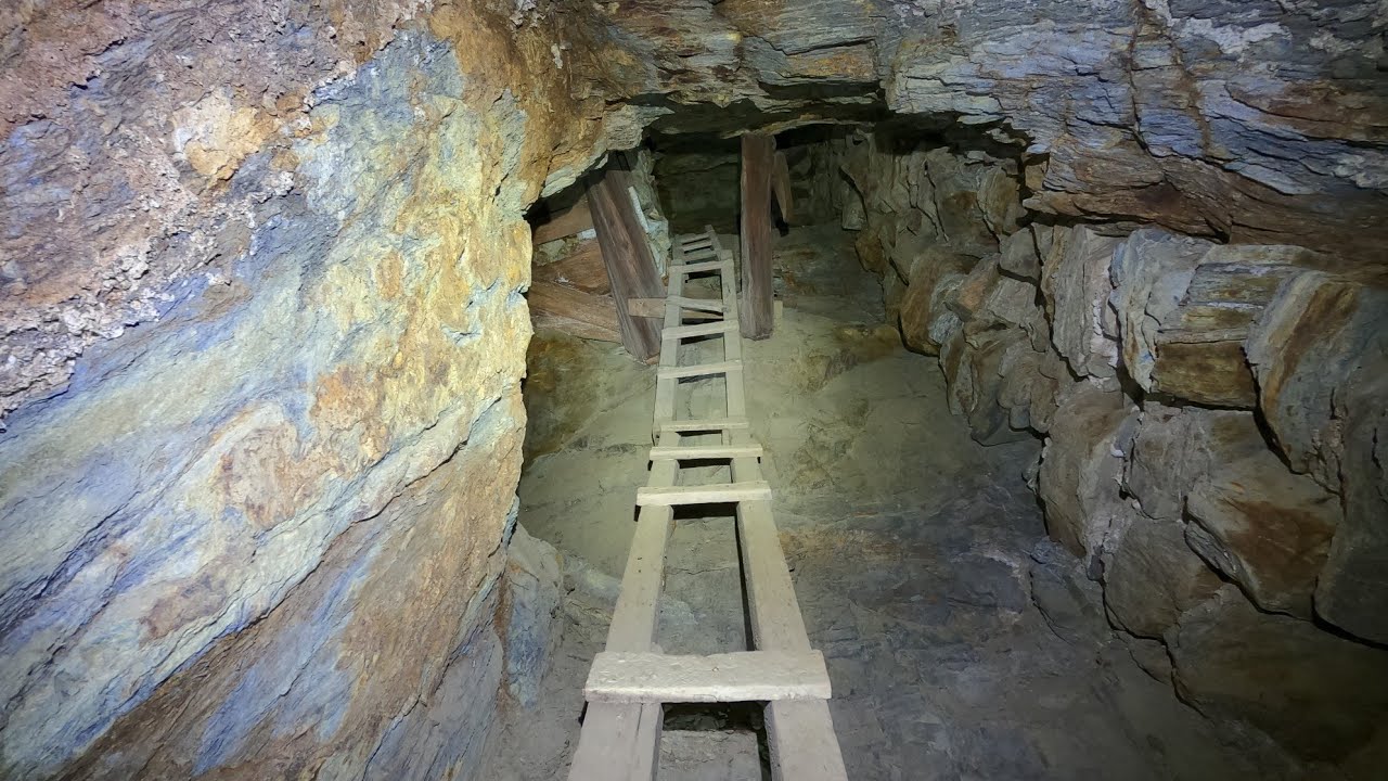 Climbing Sketchy 1800's Ladders Inside This Gold Mine