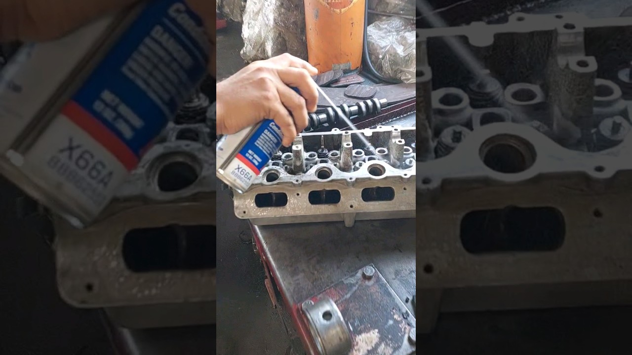 Best way to clean rusty Head  with Ac delco spray #automobile #mechanic #short #shorts