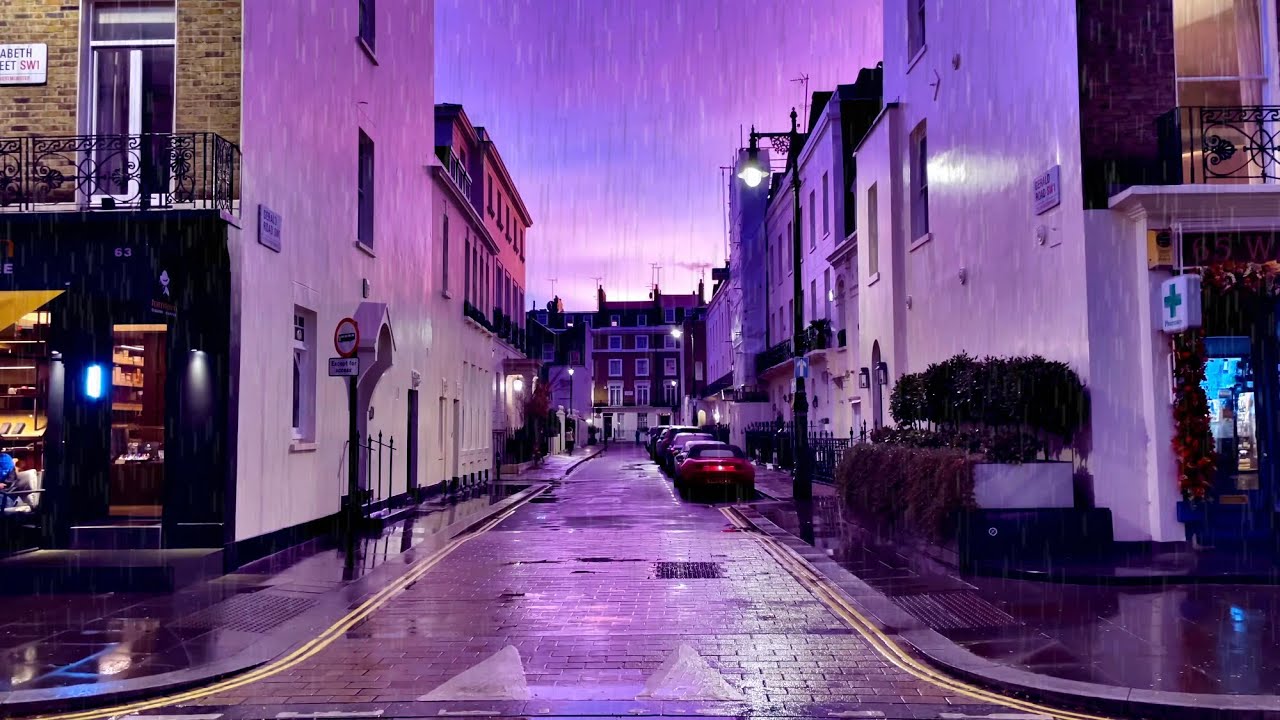 Thunder & Lightning Sunset Rain Walk through Chelsea - London's Poshest Neighbourhood