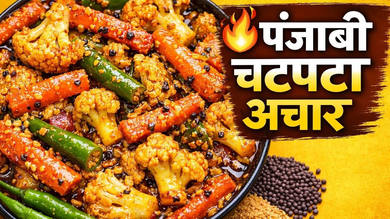 सर्दियों का सबसे चटपटा गाजर गोभी अचार | Punjabi Mix Veg Pickle
