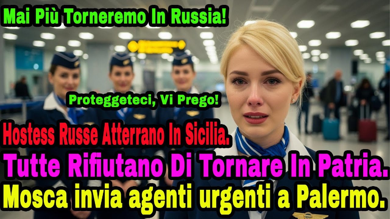 Palermo, Hostess Russa Saluta Un'inserviente E Scoppia In Lacrime. Commozione In Aeroporto.
