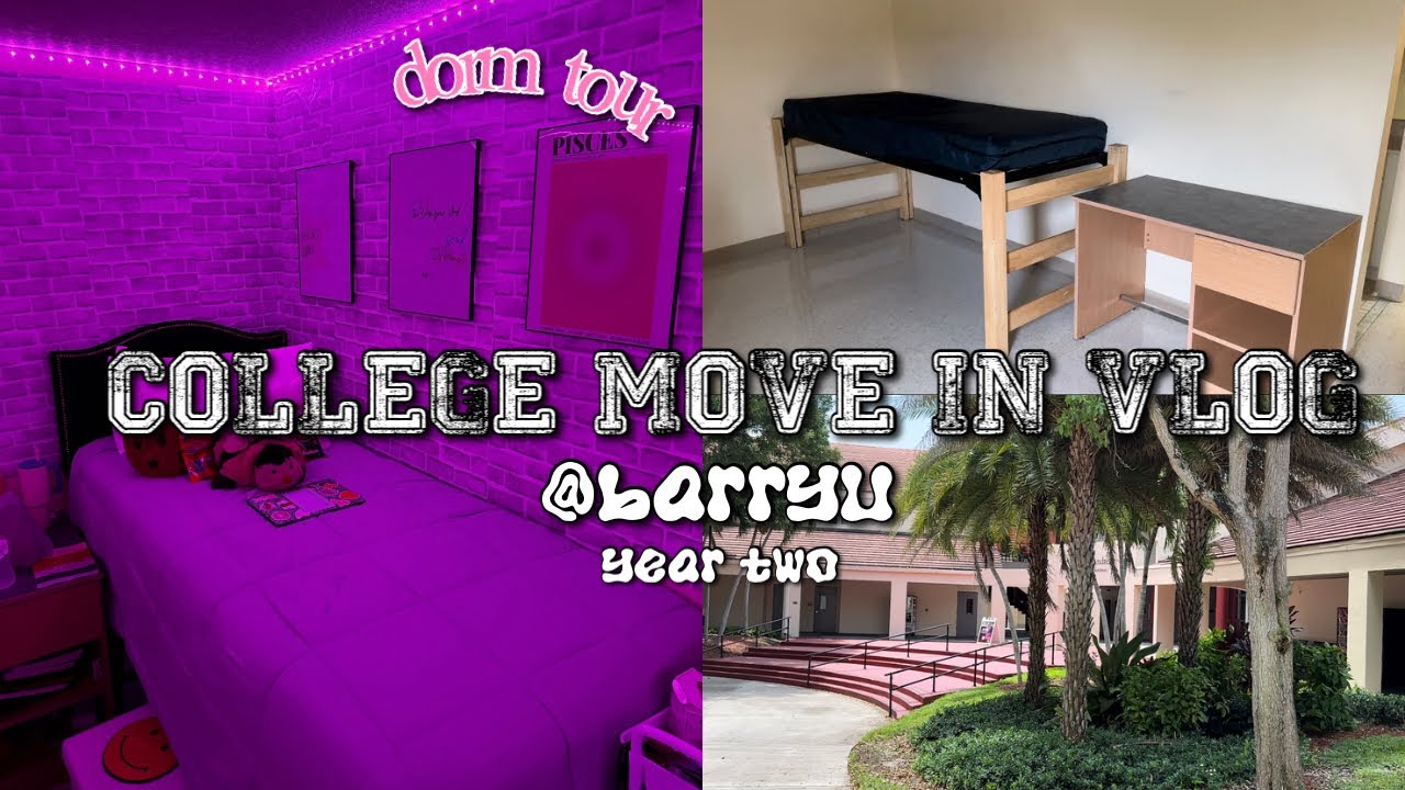 Dorm move in VLOG 2023 || Barry U + mini dorm tour