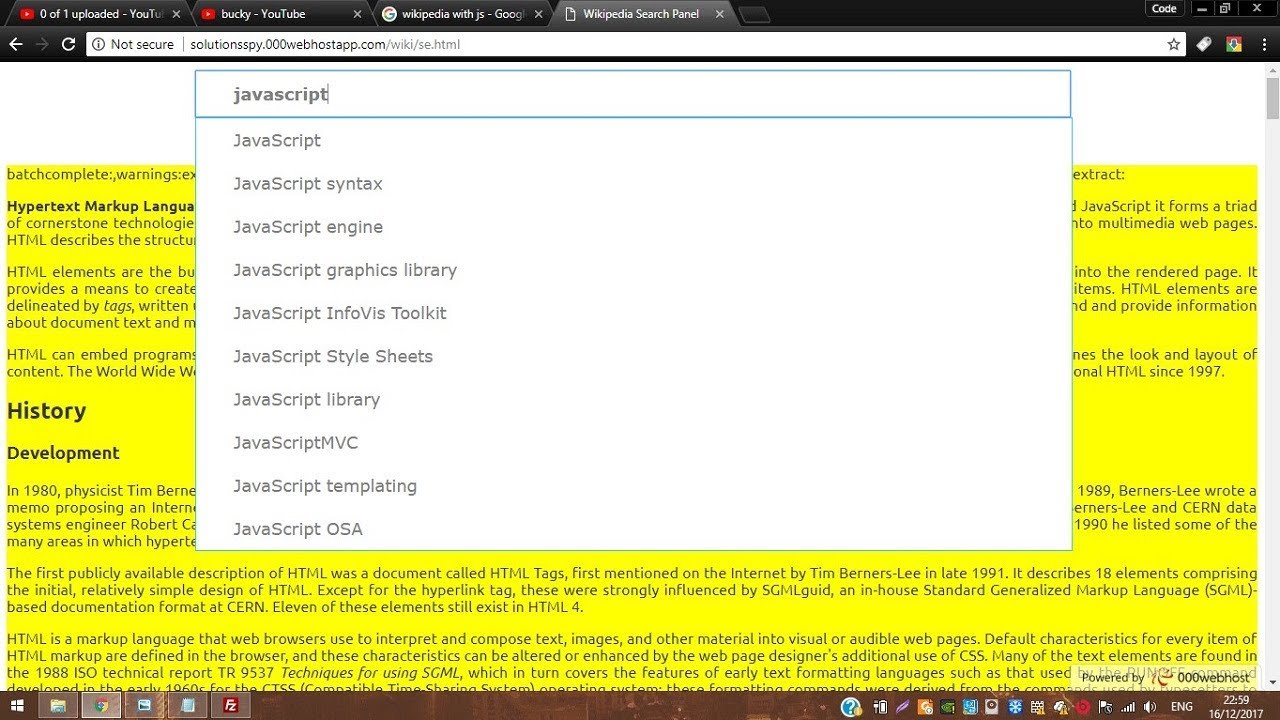 API - Using Wikipedia API to fetch articles and suggestions | Javascript tutorials