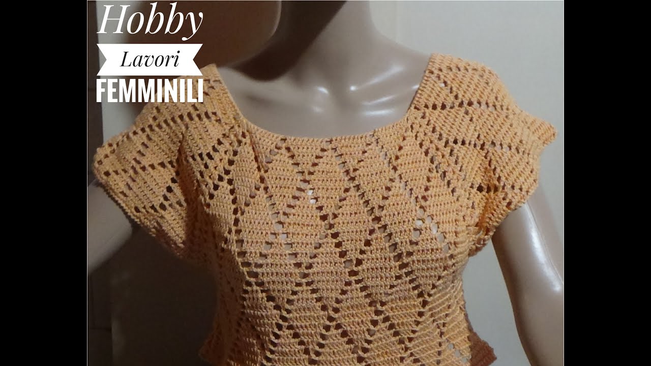 maglia top down maniche corte punto rombo