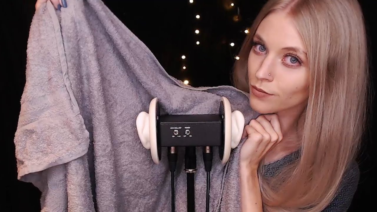 ASMR | Towel touching and scratching | 3Dio