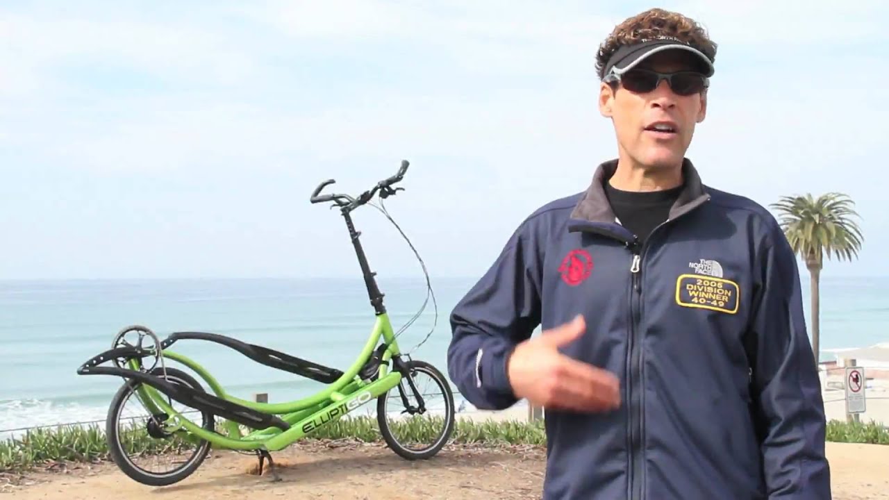 Dean Karnazes and the ElliptiGO outdoor elliptical bicycle
