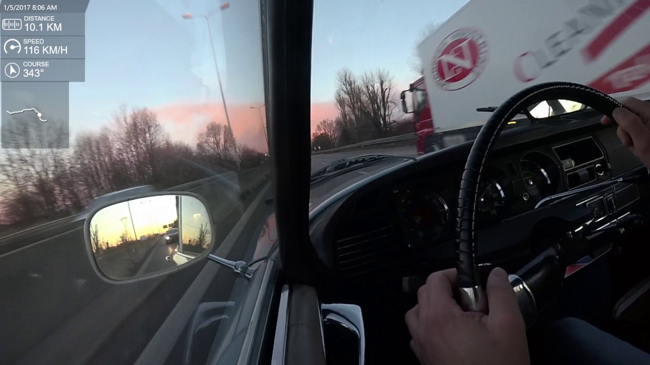 Citroen DS, driving, a windy day