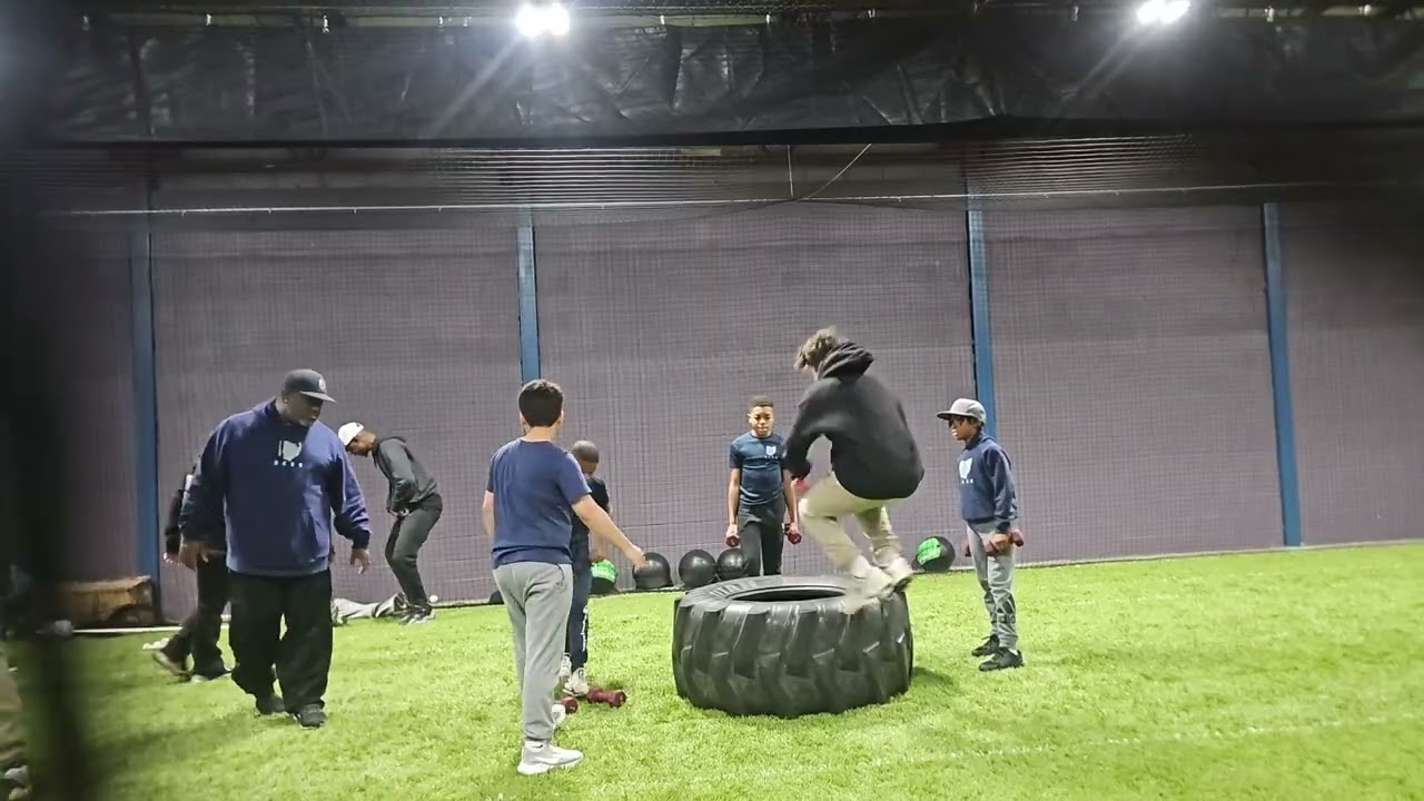 11 yearold Julius working on his leg strengthening with his Ace's 11u baseball travel team