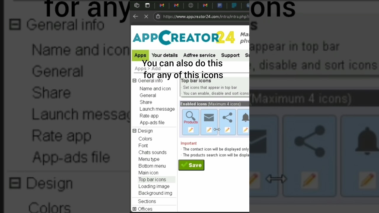 How to add profile icon to button menu on Appcreator24 #appcreator24 #nocode