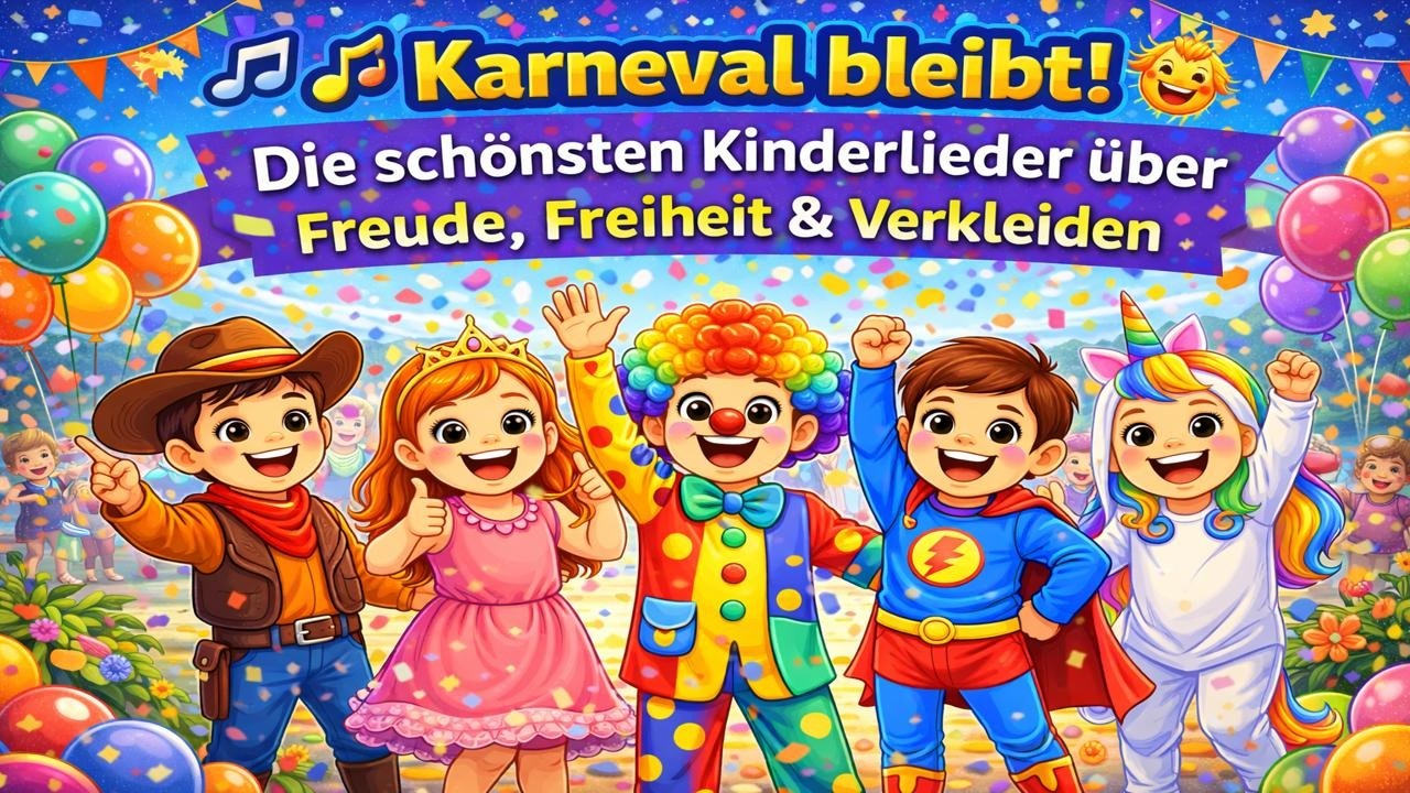 🎶 Karneval bleibt! 🥳 Die schönsten Kinderlieder über Freude, Freiheit & Verkleiden