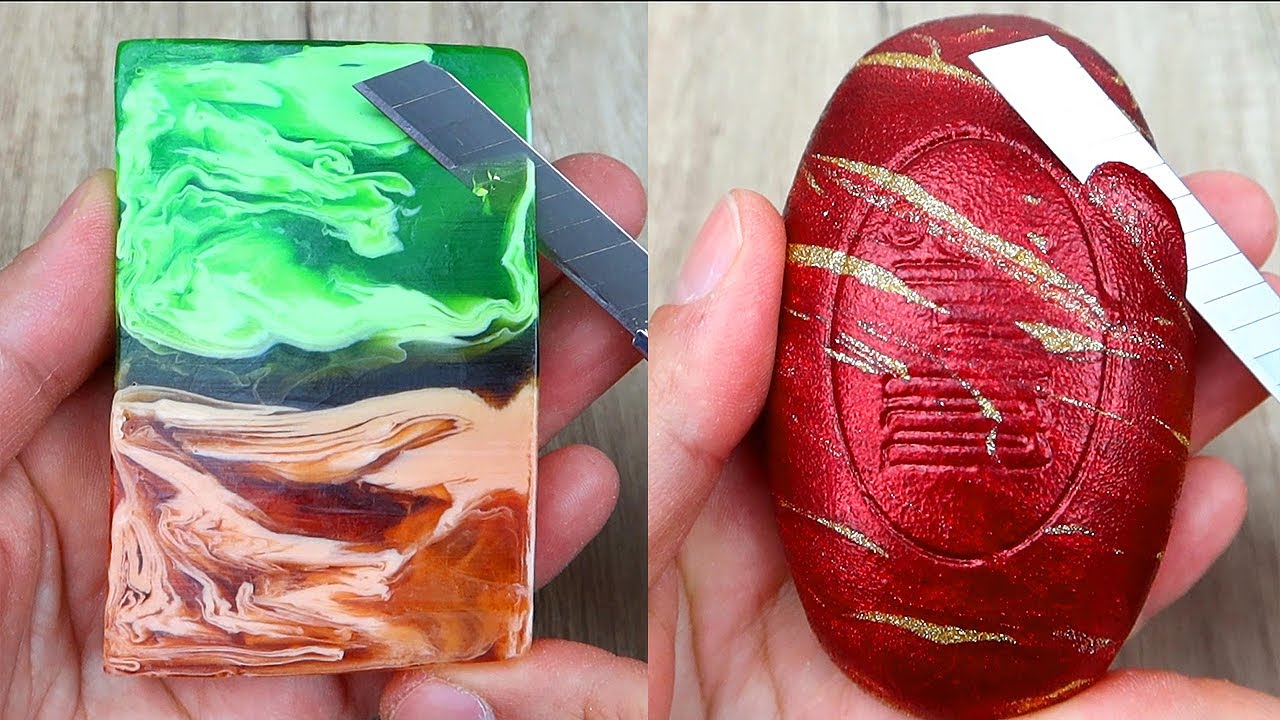 Relaxing Soap Cutting ASMR. Satisfying Soap and lipstick cutting. Corte de jabón - 679