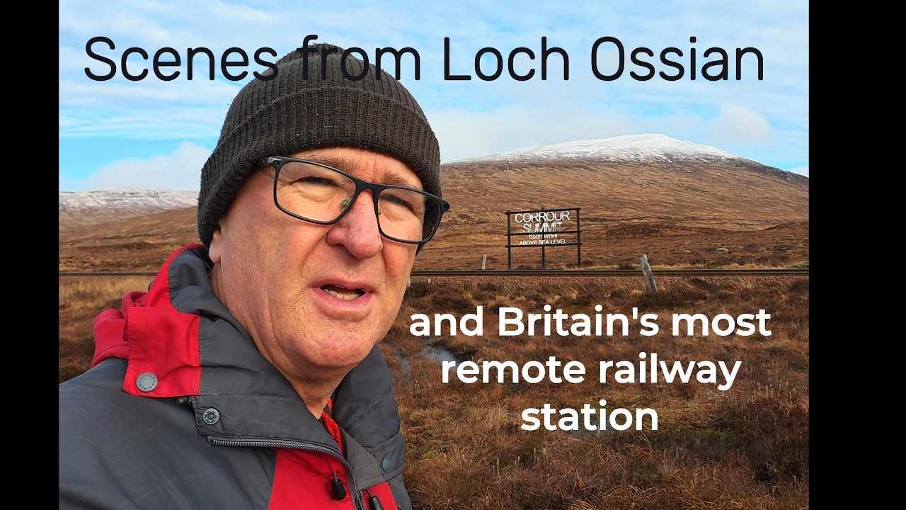 Remote winter scenes from Loch Ossian and Corrour railway station