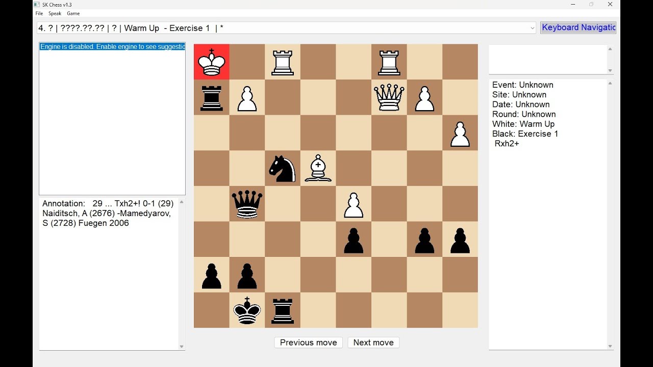 03  SK Chess   abrindo PGN e navegando sobre uma posição ja montada