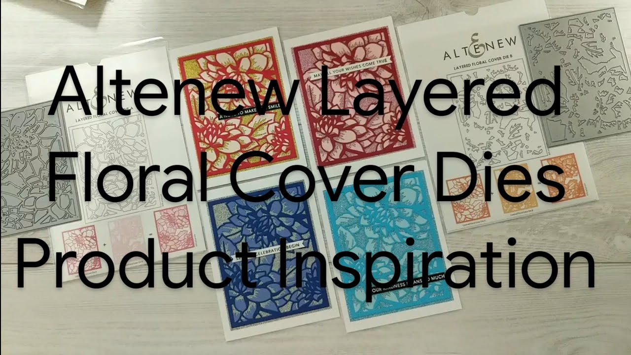 Altenew Layered Floral Cover Dies | 5 Cards with 1 Die Set | DIY Handmade Cards