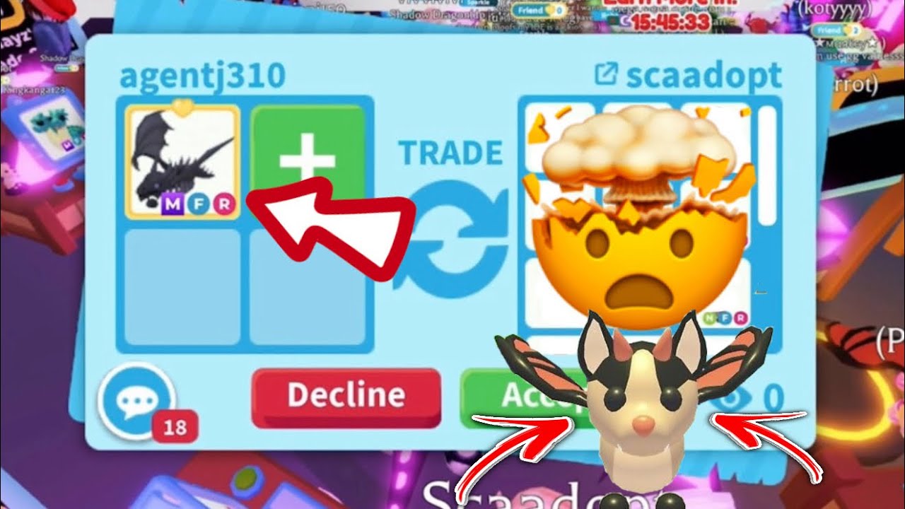 🤯😱 Trading My Mega Shadow Dragon + I Got A Bat Dragon In This Rich Adopt Me Server!