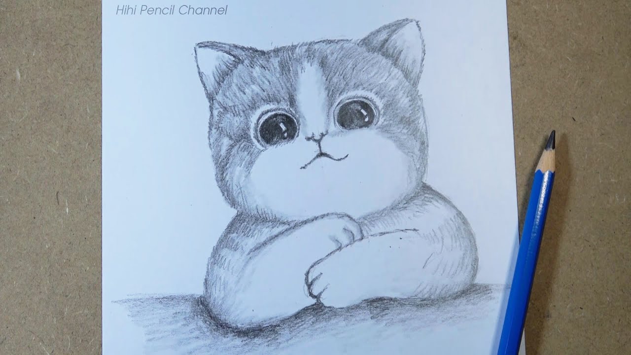 How to Draw a Cute Cat Step by Step | Pencil Sketch