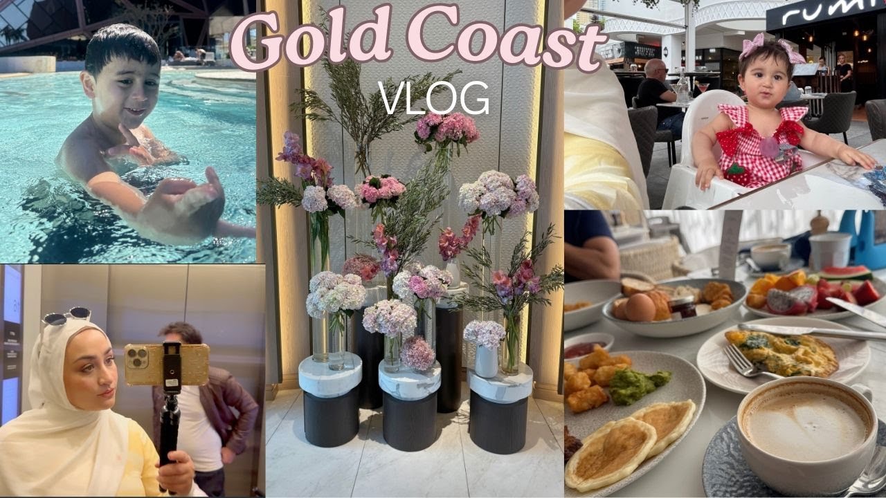 Exploring Gold Coast VLOG🏖️ گولد کوست را گشت‌وگذار می‌کنیم، تعطیلات با دو کودک Shopping, PersianFood