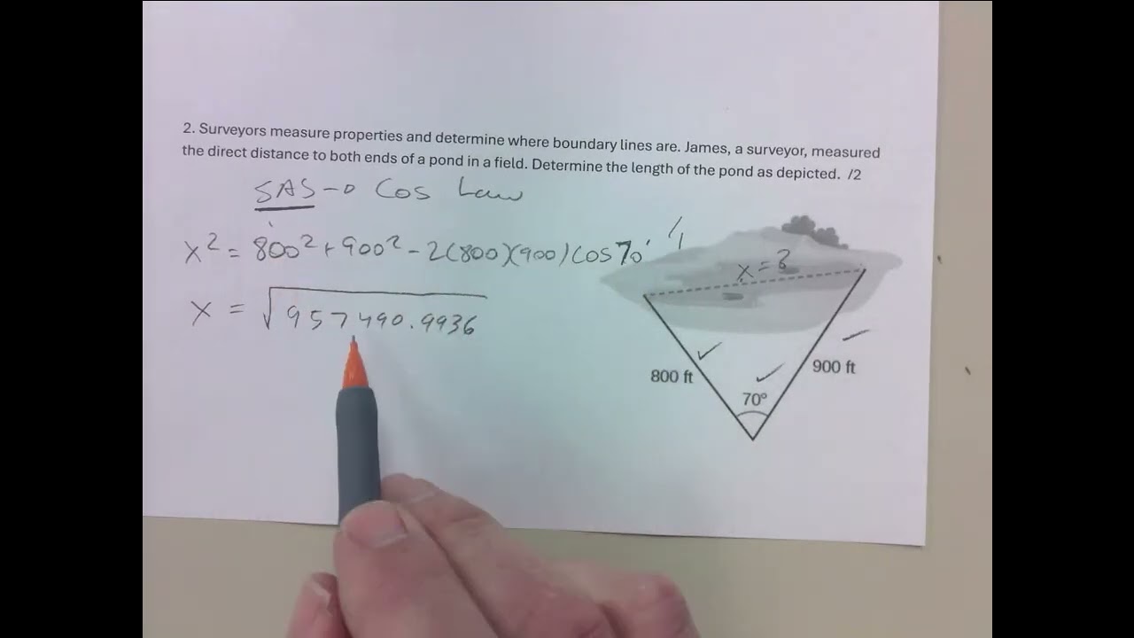 TRIG WORD PROBLEMS AC - SINE LAW, COSINE LAW