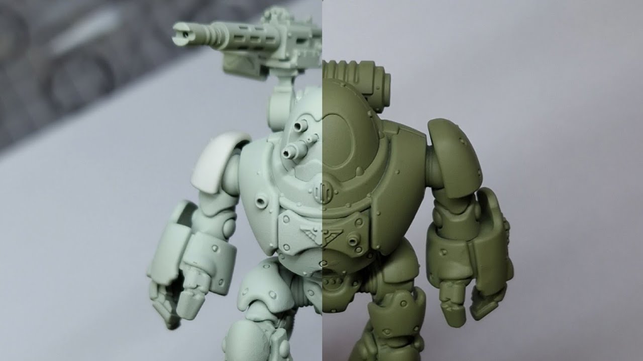 AIRBRUSHING KASTELAN ROBOT 40K MINIATURES