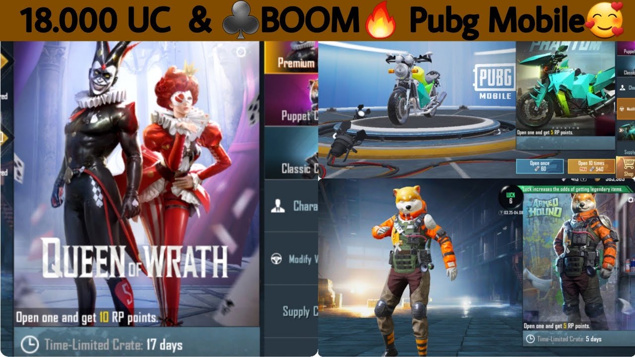 18.000 💸Mythic Queen of Wrath Set 💃 Armed Hound - G36C 🔫 Phantom Motorcycle 🏍 Lv.2, PUBG Mobile