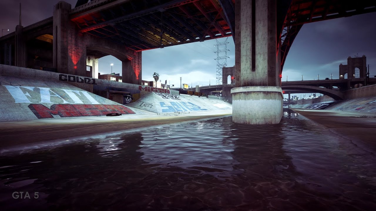 City and Water Sounds Under the Bridge | Ambience | ASMR