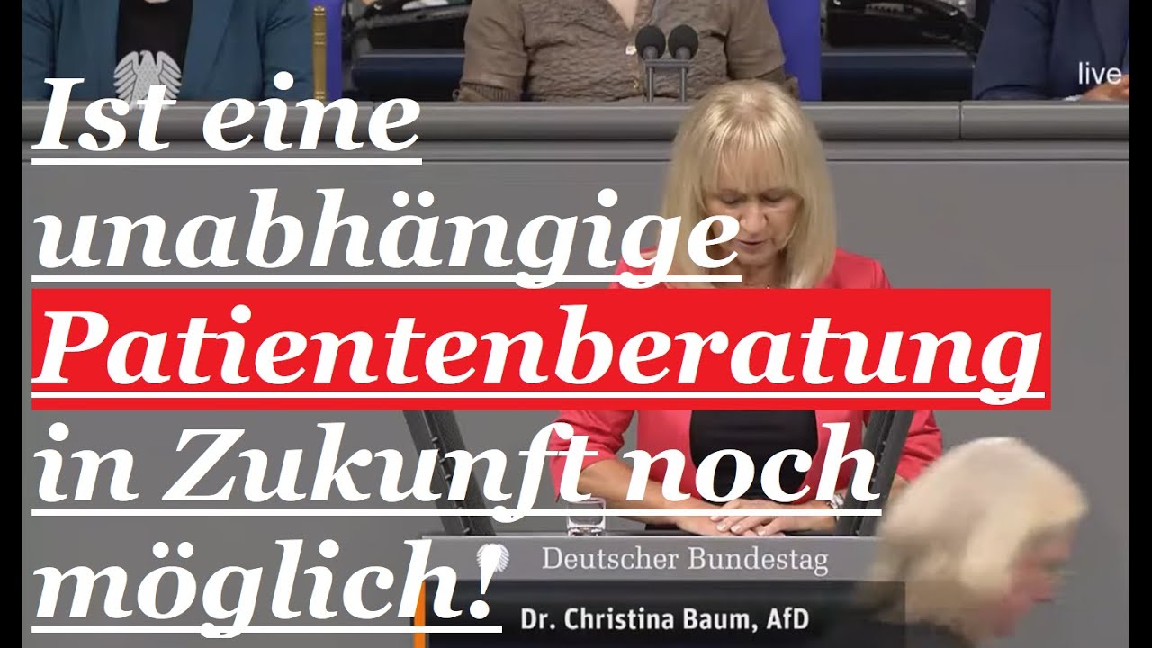 Ist eine unabh&auml;ngige Patientenberatung in Zukunft noch m&ouml;glich! 💥 Dr  Christina Baum