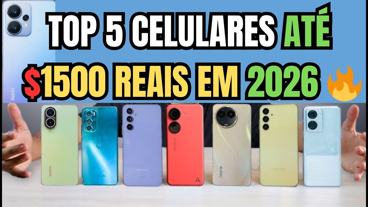TOP 5 SMARTPHONES 5G ATÉ 1500 REAIS EM 2026 | CUSTO-BENEFÍCIO REAL
