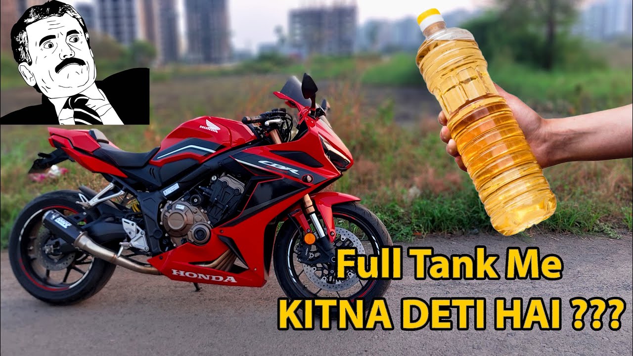 MILEAGE TEST of Honda CBR 650R Average Test with Mivv Mk3 FULL SYSTEM #mileage #cbr650r #gujarat