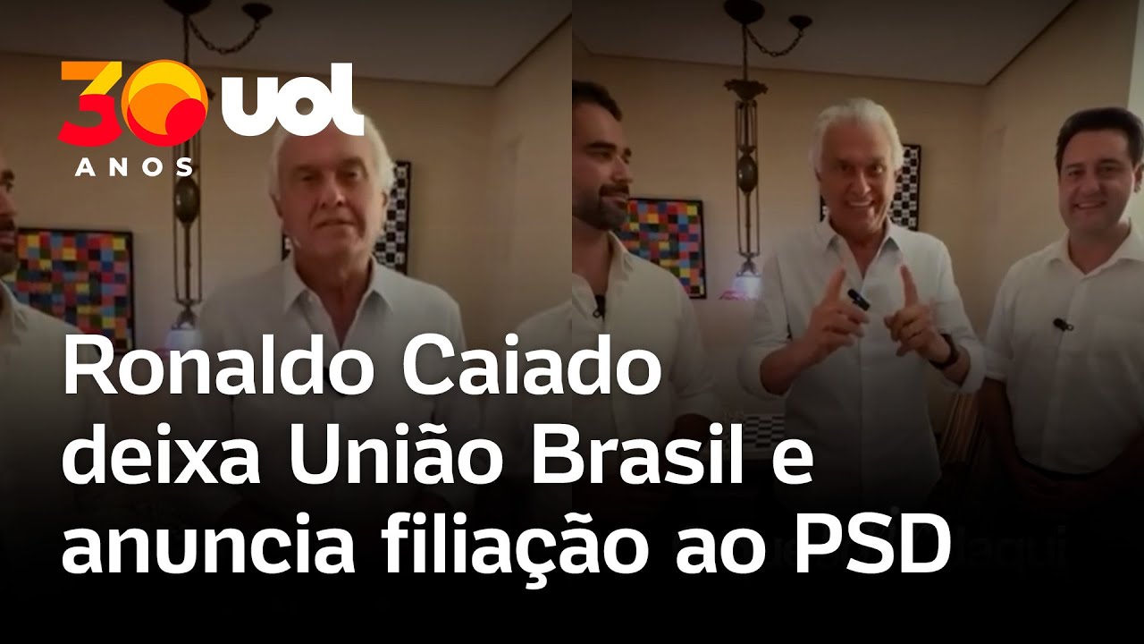 Ronaldo Caiado anuncia filiação ao PSD ao lado de Ratinho Jr. e Eduardo Leite: 'Passo adiante'