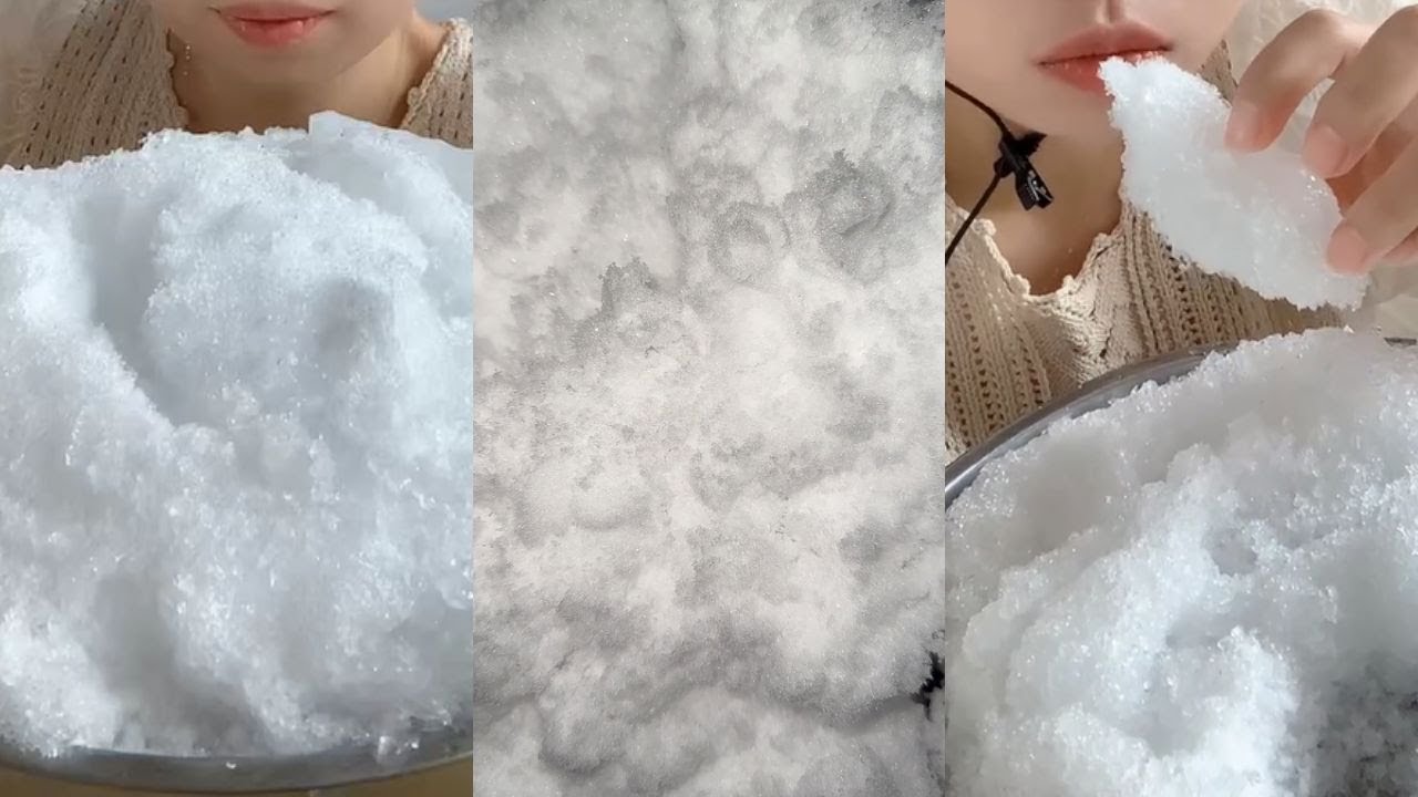 얼음ASMR 얼음먹방 Crunch Ice Powdery Ice Eating ASMR ❄️Satisfying Mukbang Freezer Frost