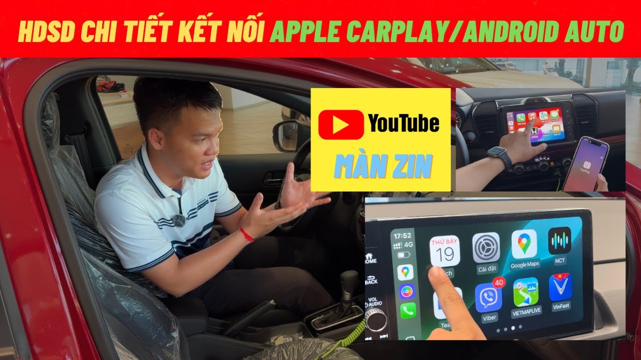 HDSD chi tiết kết nối màn hình Zin của xe | Kết nối Apple Carplay/Android Auto để xem bản đồ,Youtube