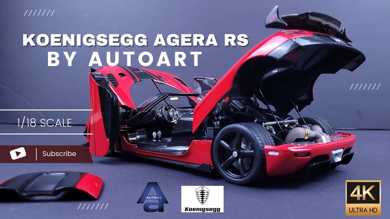 Koenigsegg Agera RS by AUTOart Colour Chilli Red/Carbon with Black Accents 1/18 Scale - 4k
