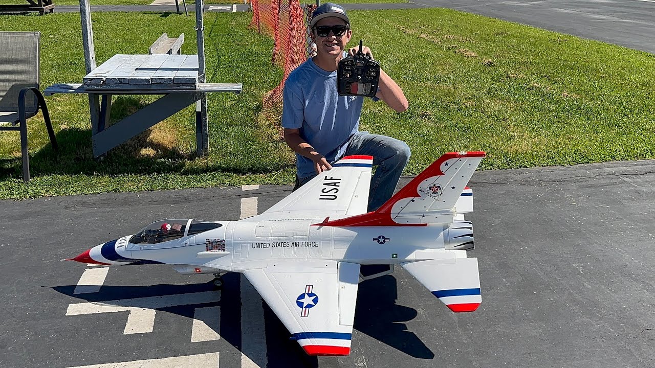 HSD F-16 105mm edf jet, shakedown flight ￼