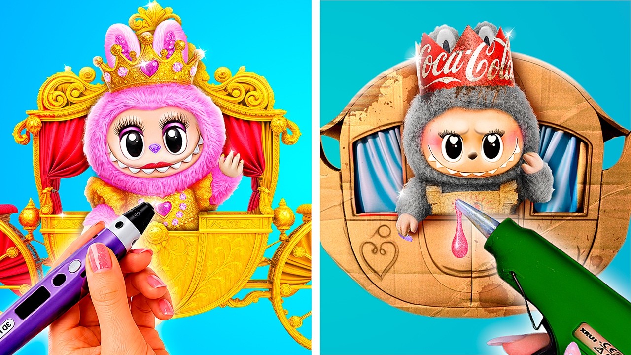 DIY Gold and Cardboard LABUBU Princess! LOL Surprise DIYs