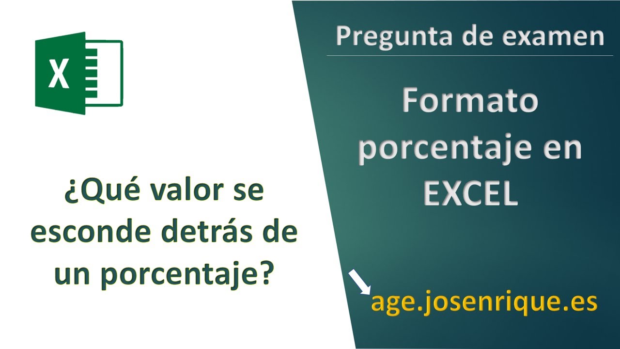 Pregunta Test EXCEL Oposiciones Ayuntamiento【Formato Porcentaje】