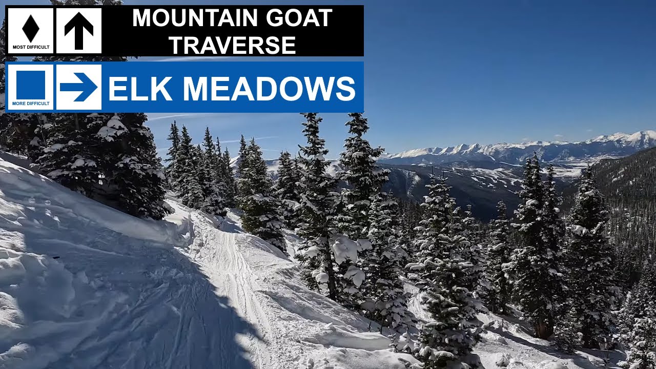A-Basin, CO - &loz; Mountain Goat Traverse to 🟦 Elk Meadows (2-11-24) [4K]