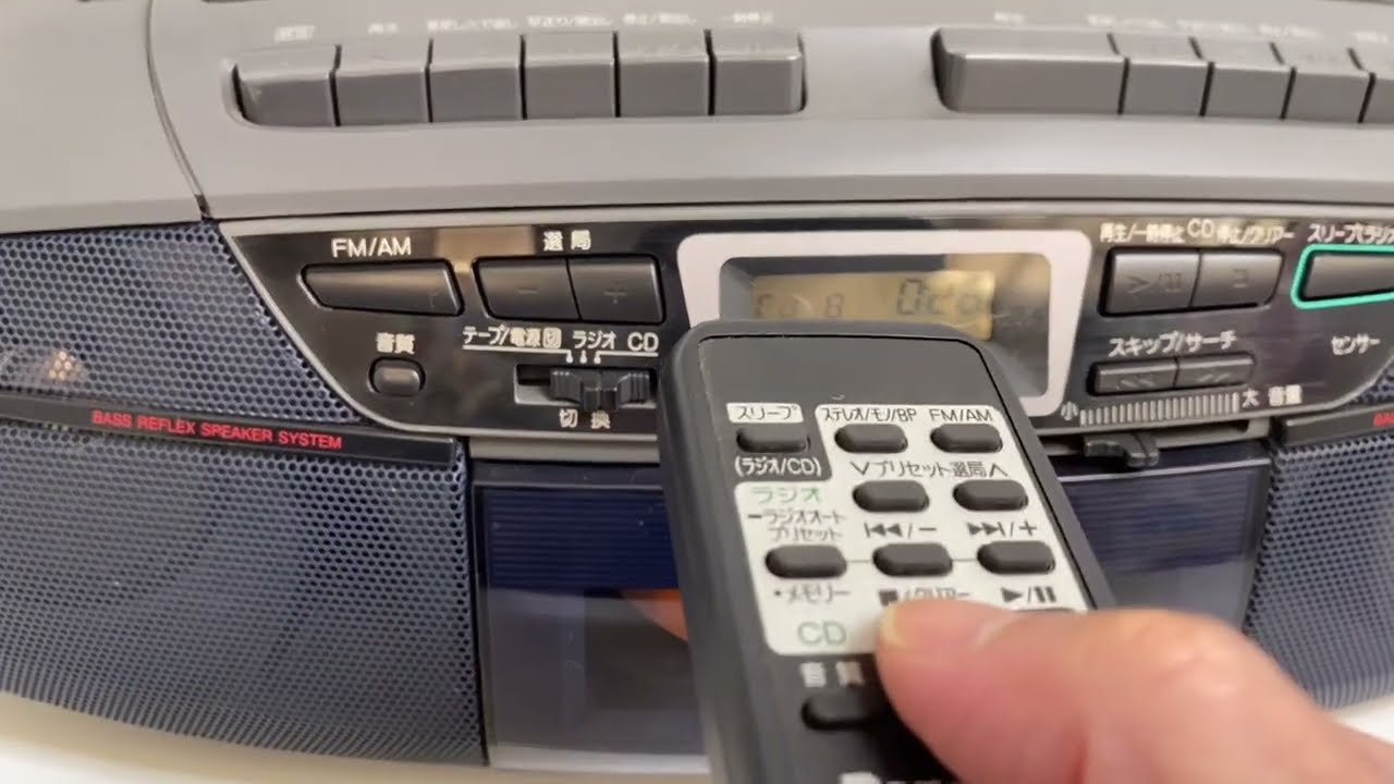 動作確認動画◆Panasonic パナソニック CDラジカセ RX-DT35 リモコン付 99年製 Ｗカセット スポットライトＣＤトレイ