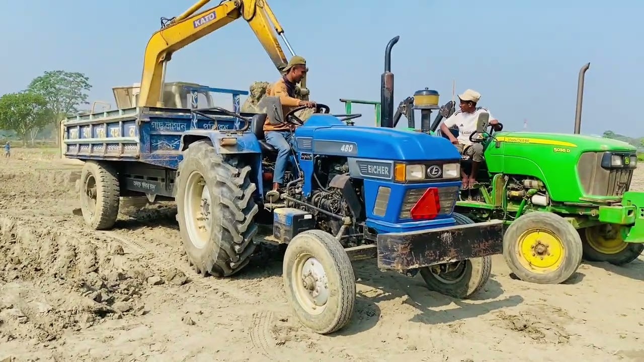 Eicher 480 Tractor Loading Soil Jcb | Tractor Fully Load | Tractor Loading | Tractor Video (104)