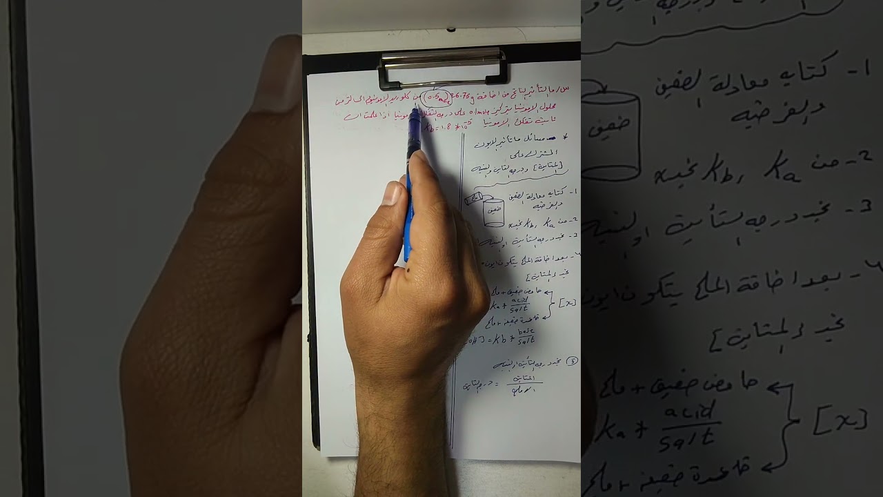 المحاضرة المراجعة الثالثة من الفصل الثالث الاتزان الايوني ( محلول بفر)..كيمياء السادس العلمي إلا 💯💯💯