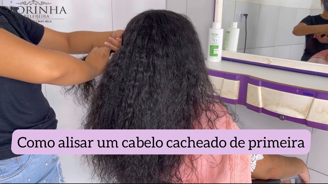 PROGRESSIVA EM UM CABELO MUITO CACHEADO | COMO ALISAR UM CABELO DE PRIMEIRA SEM FORMOL