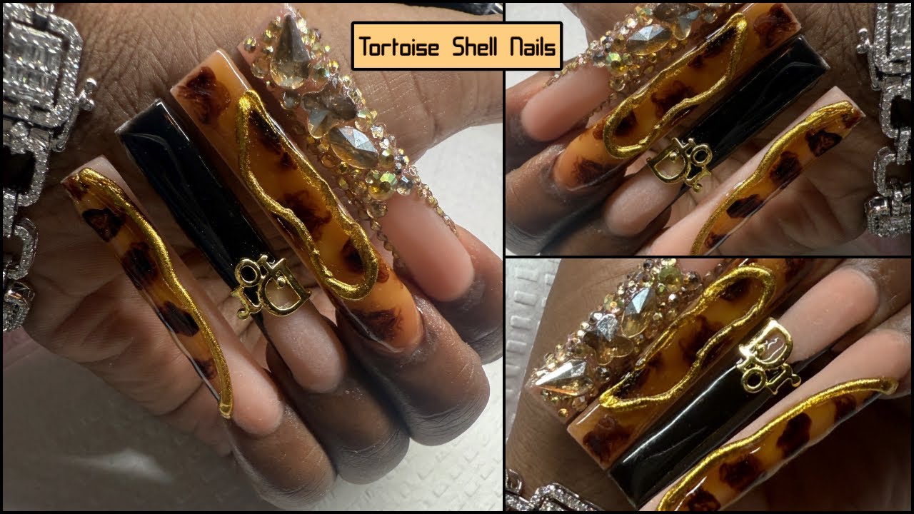 ✨🐢TRYING THE TRENDING TORTOISE SHELL NAILS USING POLYGEL